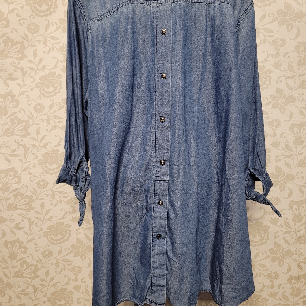 Lane Bryant Button Front Chambray Top Plus Size 2… - image 7